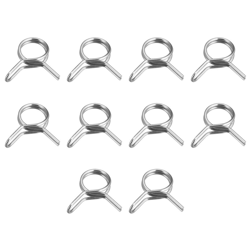 Double Wire Spring Hose Clamp, 304 Stainless Steel 6.5Mm Fuel Line Silicone Tube Spring Clips, 10 Pack