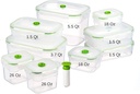 19 Piece Vacuum Seal Food Storage Containers with Vacuum Pump, Airtight and Leak Proof, Vacuum Sealed Food Storage Containers, Meal Prep Containers, Keep Food Fresh up to 5 X Longer