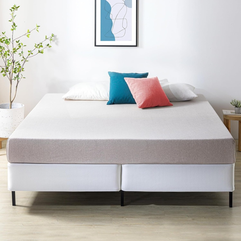 ZINUS No Assembly Metal Box Spring / 9 Inch White Mattress Foundation / Sturdy M