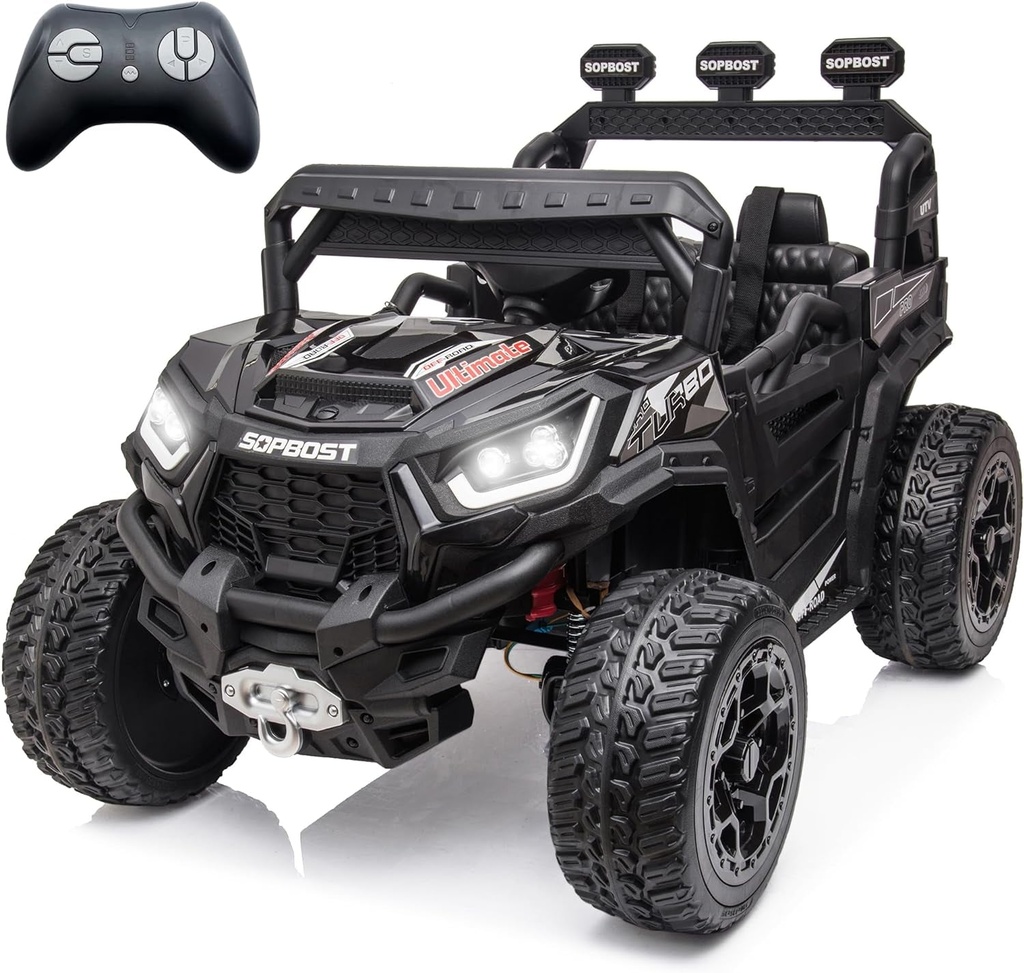 Sopbost 24V 9AH Kids UTV 2WD/4WD Switchable Ride on Car with Remote Control Batt