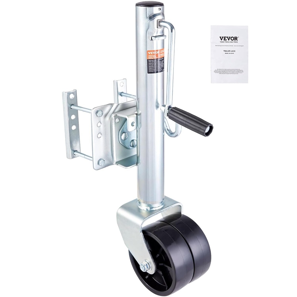 VEVOR 1500 Lbs Trailer Jack with Dual Wheel, Heavy Duty Swivel Boat Trailer Jack