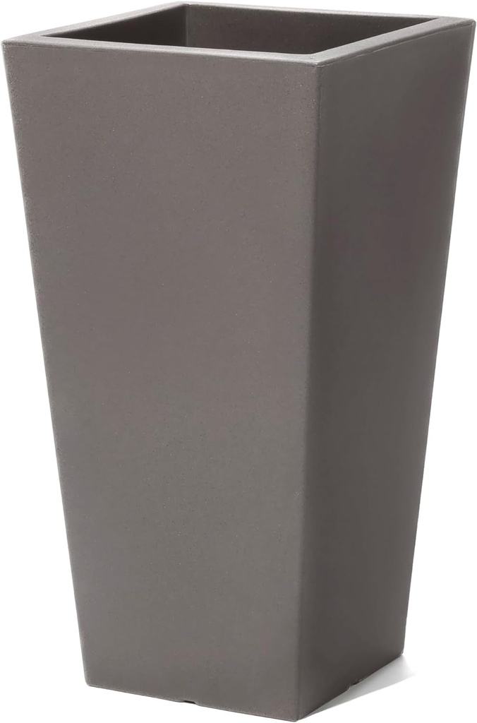 Step2 Tremont Tall Square Planter Pot, Large outside All-Season All-Weather Gard