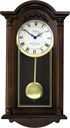 Bedford Clock Collection Noah 22 Inch Chestnut Wood Chiming Pendulum Wall Clock
