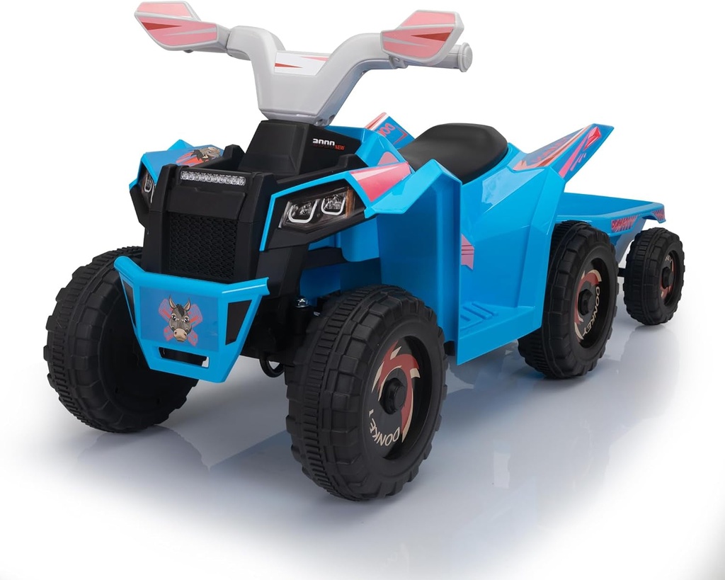 TOBBI 6V Ride on ATV with Trailer,4 Wheeler Electric Quad Vehicle for 3-6 Year,E