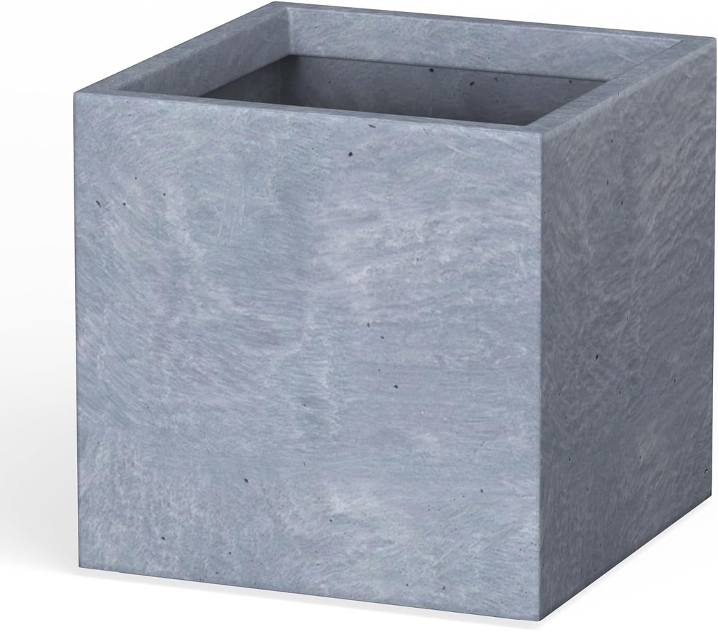 Kante 10 Inch Square Concrete Planter for Outdoor Indoor Home Patio Garden, Larg