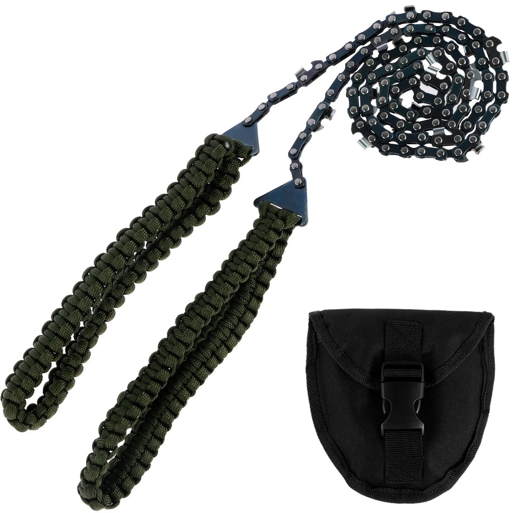 OKYMOTOR Pocket Chainsaw 36 Inch 48 Teeth/16 Teeth Camping Chain Saws with Paracord Handle Folding Hand Chain Saw Portable Handheld Survival Chain Saw for Wood Cutting Camping Hiking