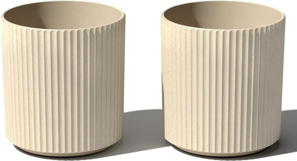 16 Inch 2 Pack Veradek Demi Series round Planter for Porch, Patio, Backyard | D