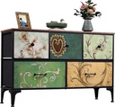WLIVE Dresser for Bedroom with 5 Drawers, Wide Chest of Drawers, Fabric Dresser,