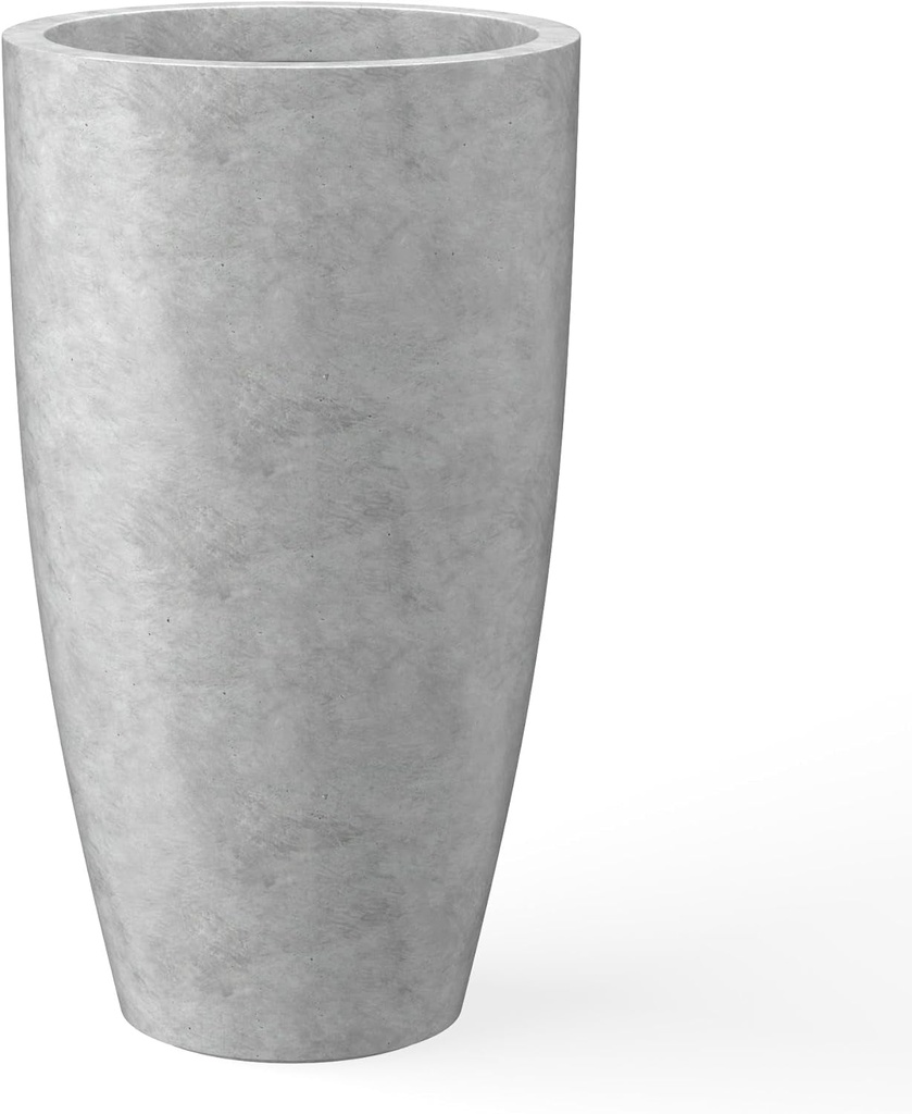 Kante 23.6" H Natural Concrete Finish Concrete Tall Planters Large Outdoor Indoo