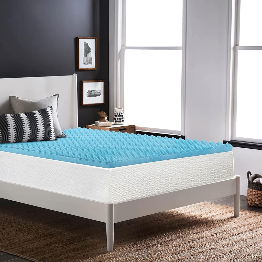 1-Inch Premium Convoluted Gel Memory Foam Toppers for Enhanced Comfort and Suppo