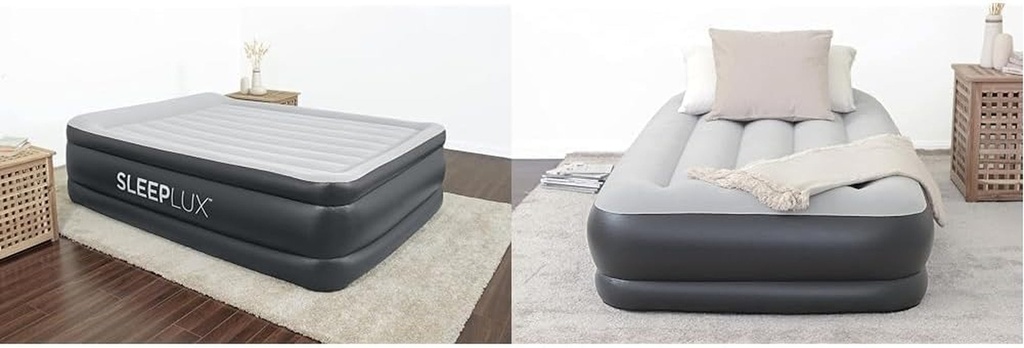 SLEEPLUX Queen and Twin Air Mattresses Bundle with Built-In Pumps, Pillows and U