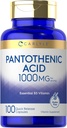 Carlyle Pantothenic Acid | 1000Mg | 100 Capsules | Essential B5 Vitamin | Non-Gm