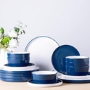 Amorarc 18 -Piece Ceramic Dinnerware Sets for 6, Double Color Stoneware Plates A