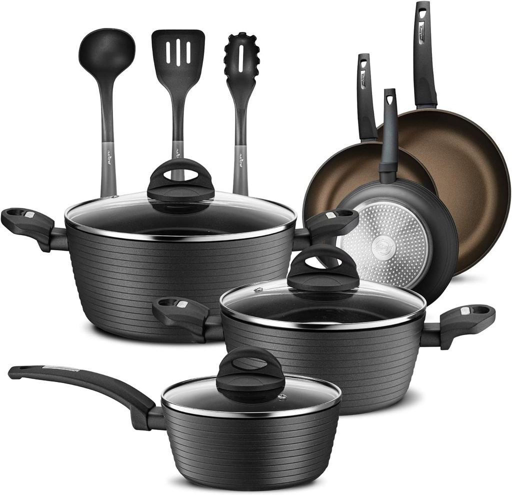 Nutrichef Kitchenware Pots & Pans Kitchen Cookware Stylish Metallic Ridge-Line P