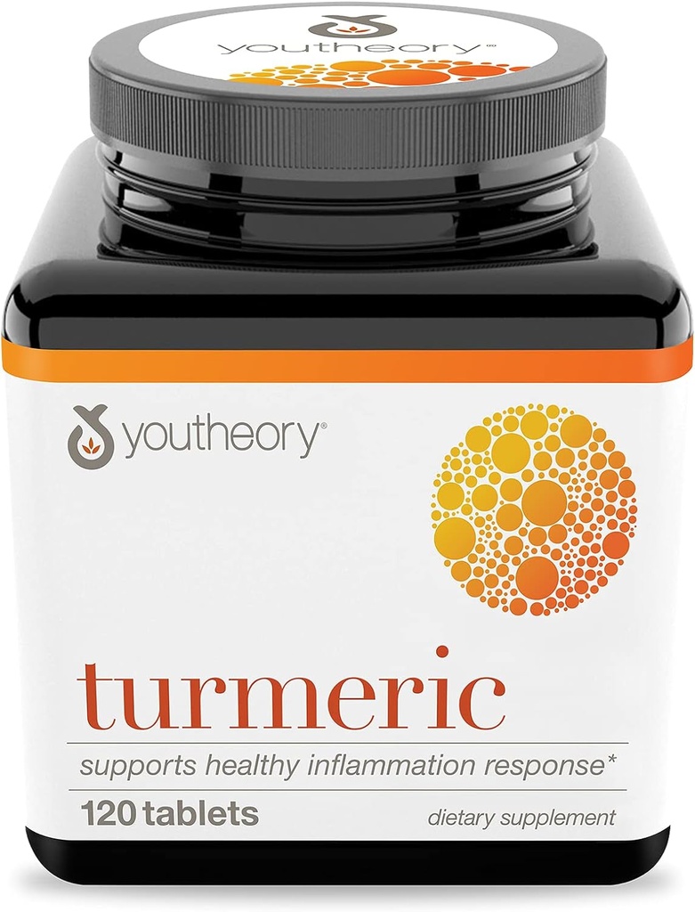Youtheory Turmeric Curcumin Supplement with Black Pepper Bioperine 120 Tablets