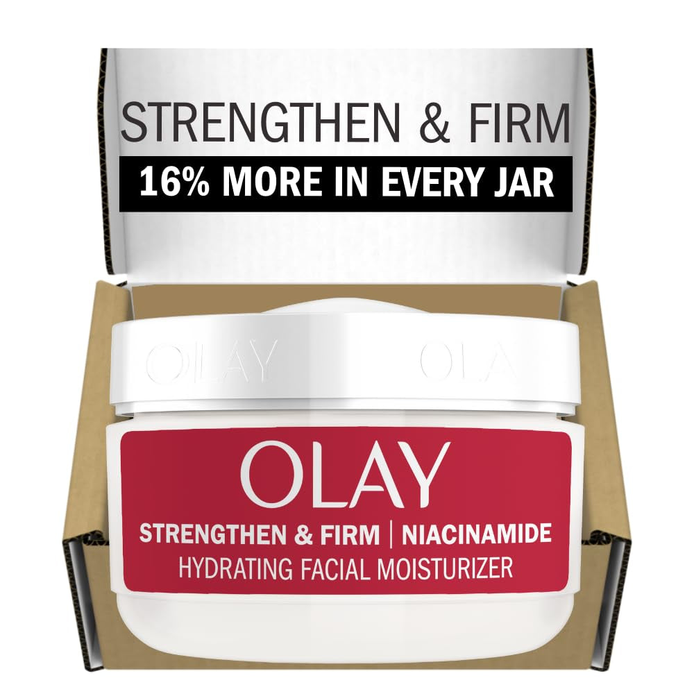 Olay Strong & Firm Niacinamide Face Moisturizer, 2 Oz Renewing Face Cream for Hy