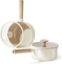CAROTE 2QT+4QT Ceramic Saucepan Set with Lid, Nonstick Sauce Pans, Dishwasher Sa