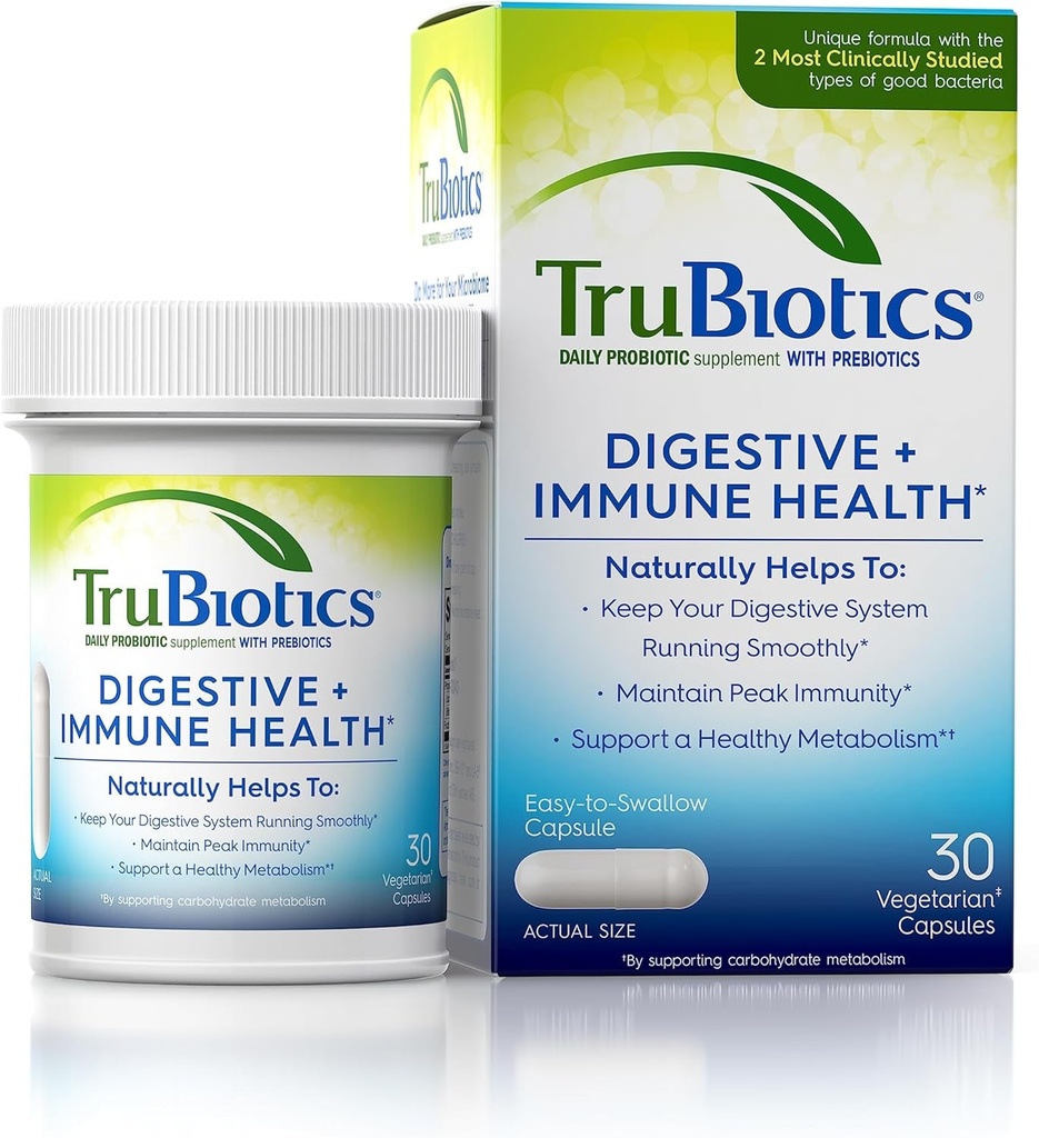 Trubiotics Probiotics for Digestive & Immune Health 30 Capsules