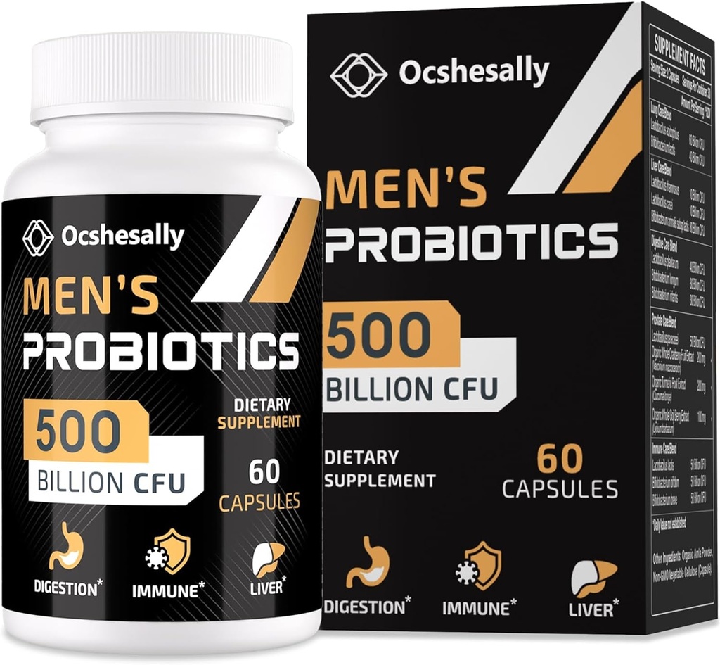 Probiotics for Men 60 Count Supplement Supplement, Gut Health for Men