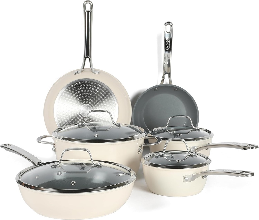 Sur La Table Kitchen Essentials 10 Piece PFA Free Non-Toxic Titanium Ceramic Non