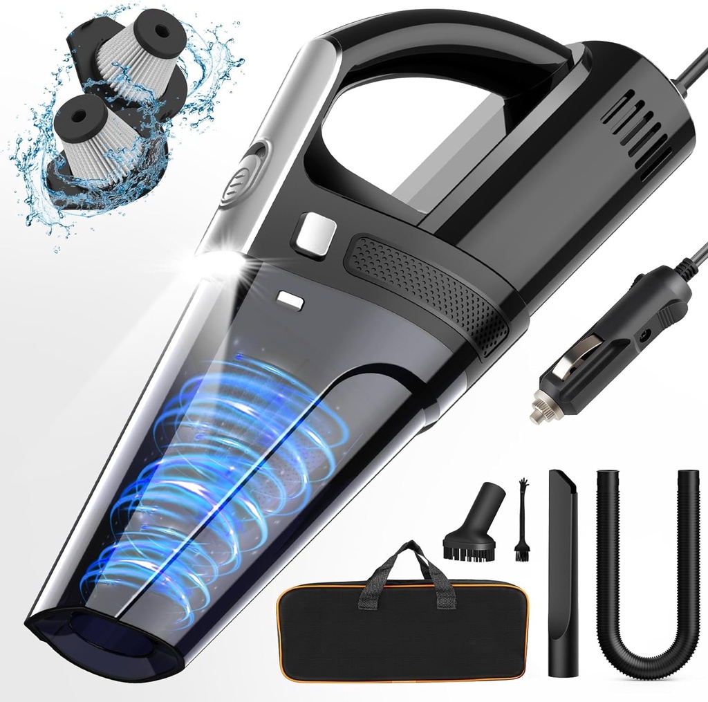 DRECELL Car Vacuum, Portable Car Vacuum Cleaner with 7000PA Suction, DC 12V High