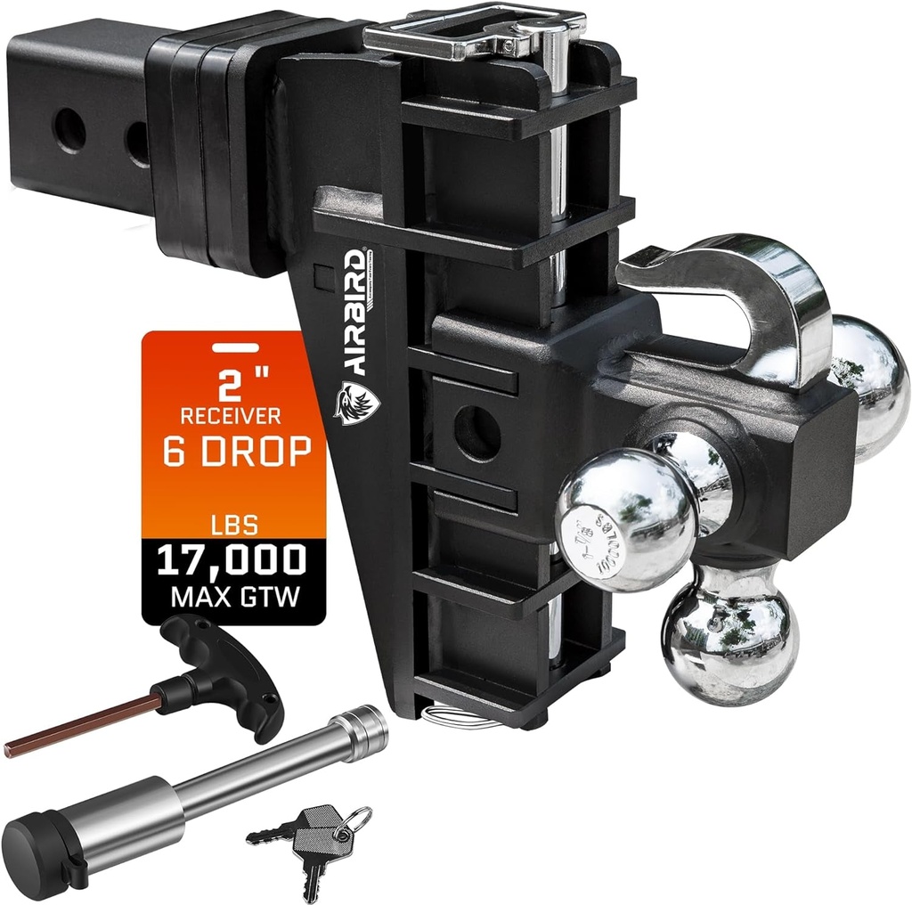 Airbird Adjustable Trailer Hitch Fits 2-Inch Receiver, Heavy Duty Tow Hitches (1