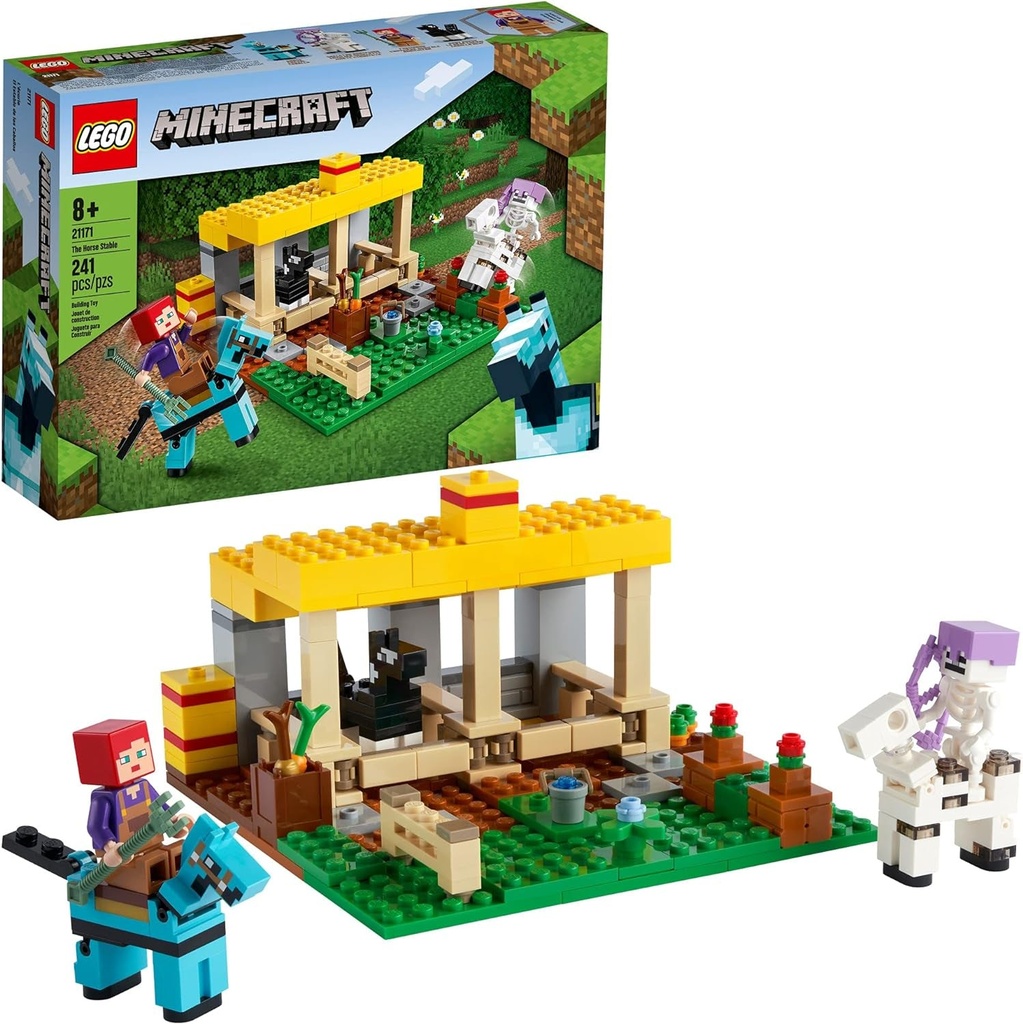 LEGO Minecraft the Horse Stable 21171 Building Kit; Fun Minecraft Farm Toy for K