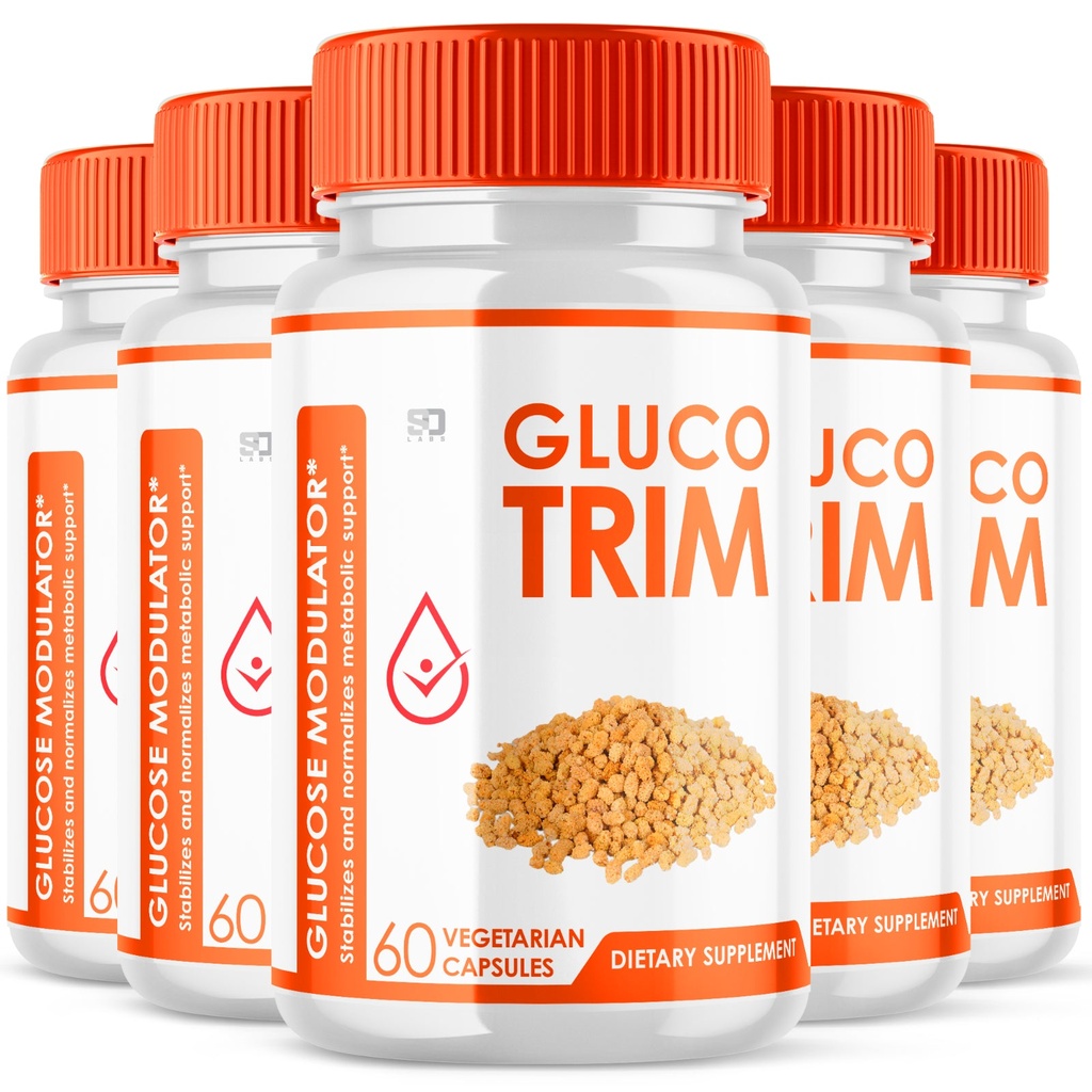 (5 Pack) Glcuo Trim Glucose Modulator, Glucotrim Blood Sugar Pill (300 Capsules)
