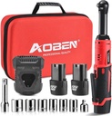 AOBEN 3/8" 40 Ft-Lbs Cordless Electric Ratchet Wrench Kit with Variable Speed, L