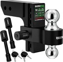 Rhino USA Adjustable Trailer Hitch (Fits 2-Inch Receiver) - Heavy Duty Aluminum
