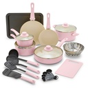 Greenlife 18-Piece Soft Grip Toxin-Free Healthy Ceramic Non-Stick Cookware Set,