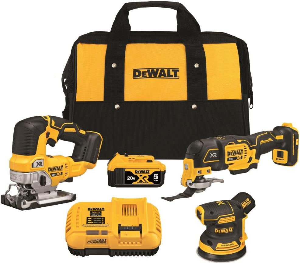 DEWALT 20V MAX Power Tool Combo Kit, Cordless Woodworking 3-Tool Set with 5Ah Ba