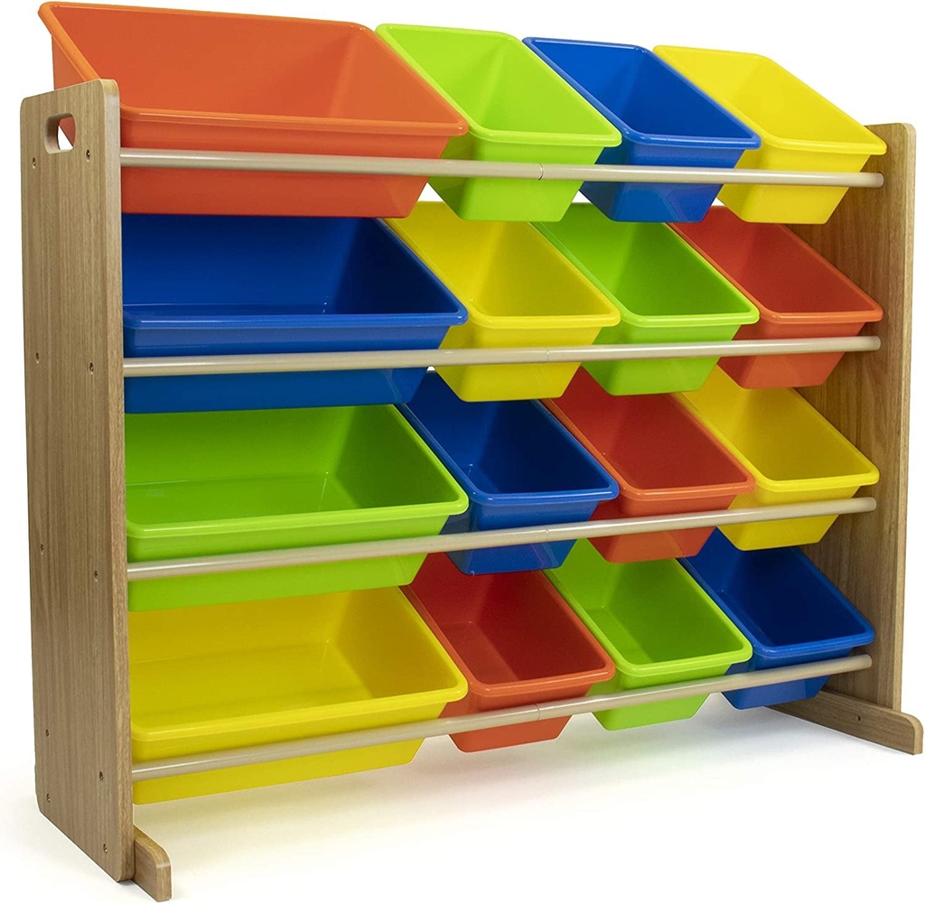 Humble Crew Kids Toy Storage Organizer, Natural/Neon Multi