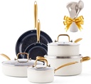 Ceramic Pots and Pans Set - Kitchen Cookware Sets Nontsick Non Toxic Cookware Se