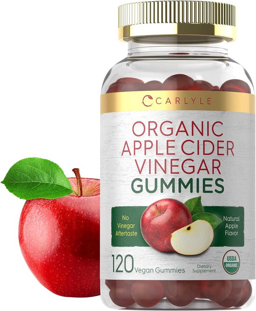 Carlyle Organic Apple Cider Vinegar Gummies | 120 Count | USDA Certified Organic