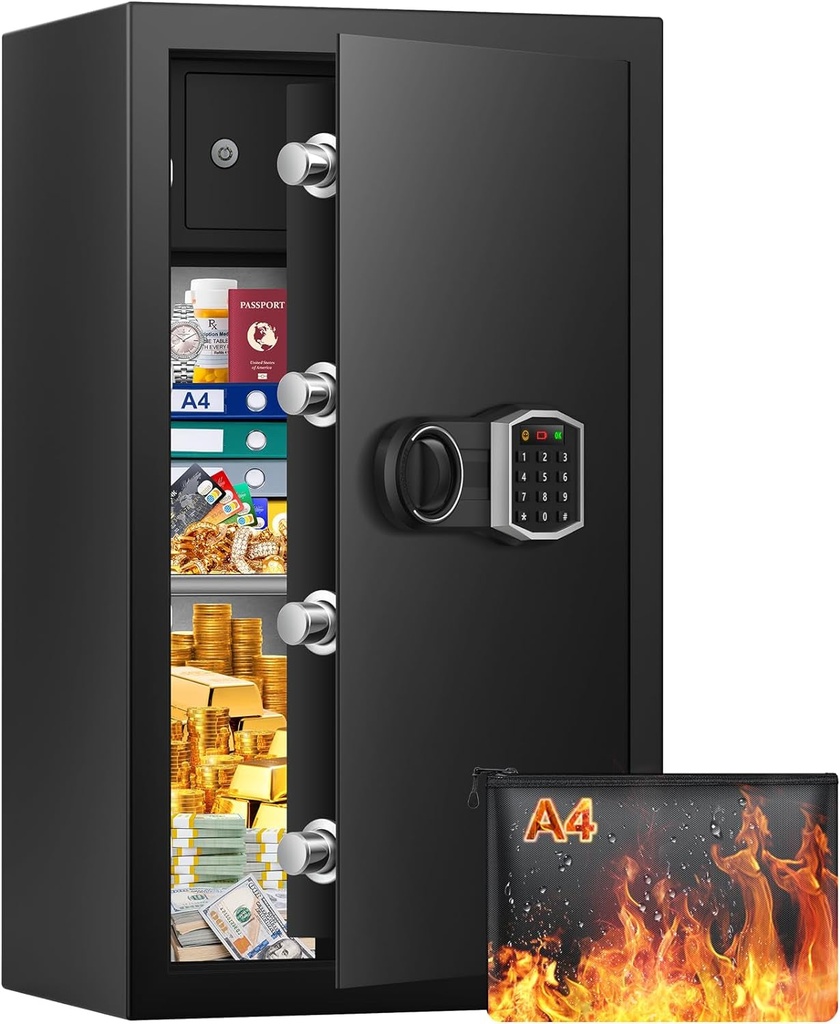 5.0 Cuft Large Home Safe with Fireproof Waterproof Bag, Anti-Theft Home Security