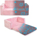 Toddler Couch, Toddler Chair Folding, Kids Couch 2 in 1, Kids Sofa for Playroom-