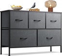 WLIVE Dresser for Bedroom with 5 Drawers, Long Storage Dresser, Fabric Dresser,