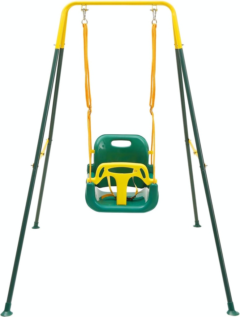 FUNLIO 3-In-1 Toddler Swing Set with 4 Sandbags, Indoor/Outdoor Baby Swing With