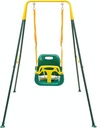 FUNLIO 3-In-1 Toddler Swing Set with 4 Sandbags, Indoor/Outdoor Baby Swing With