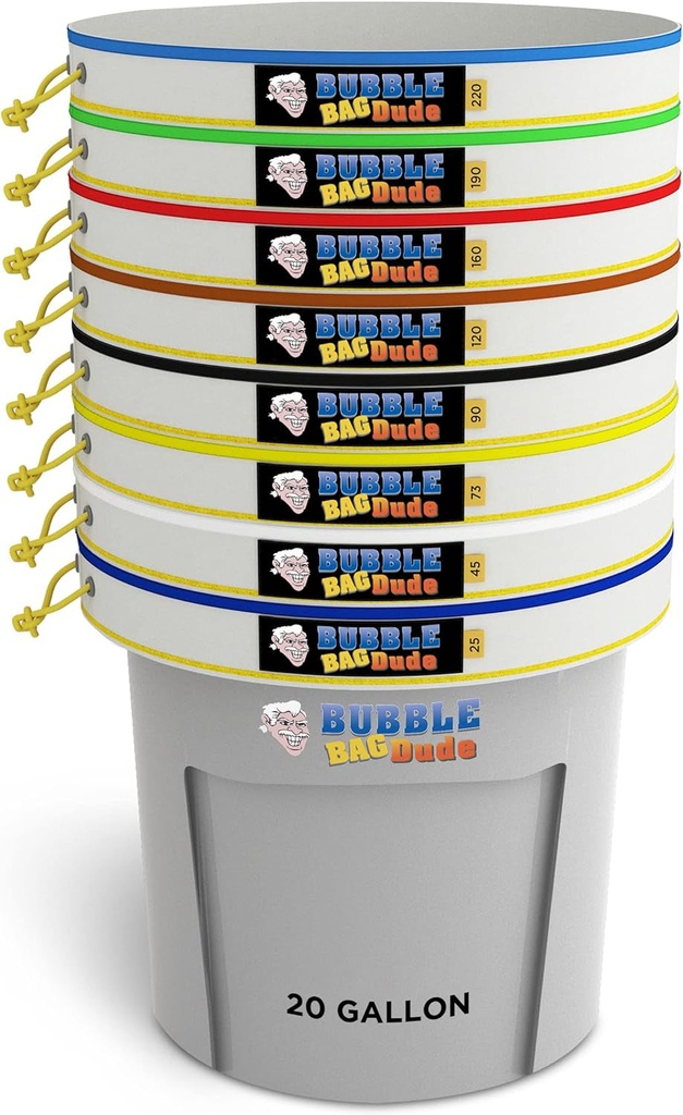 BUBBLEBAGDUDE Bubble Bag 20 Gallon 8 Bags Set All Mesh - Filter Bags for Herbal
