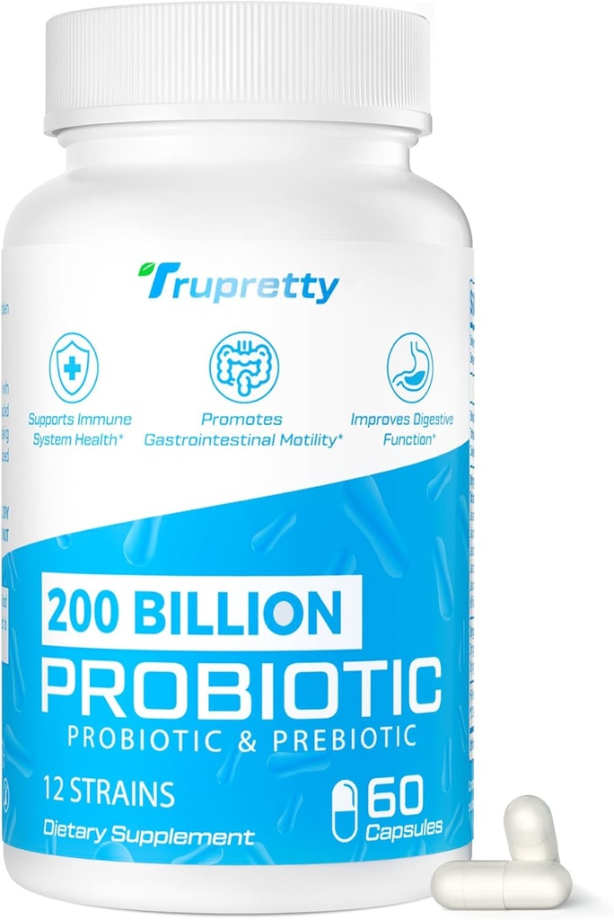Probiotics for Women Men, 200 Billion Cfus 12 Strains Probiotics60 Capsules