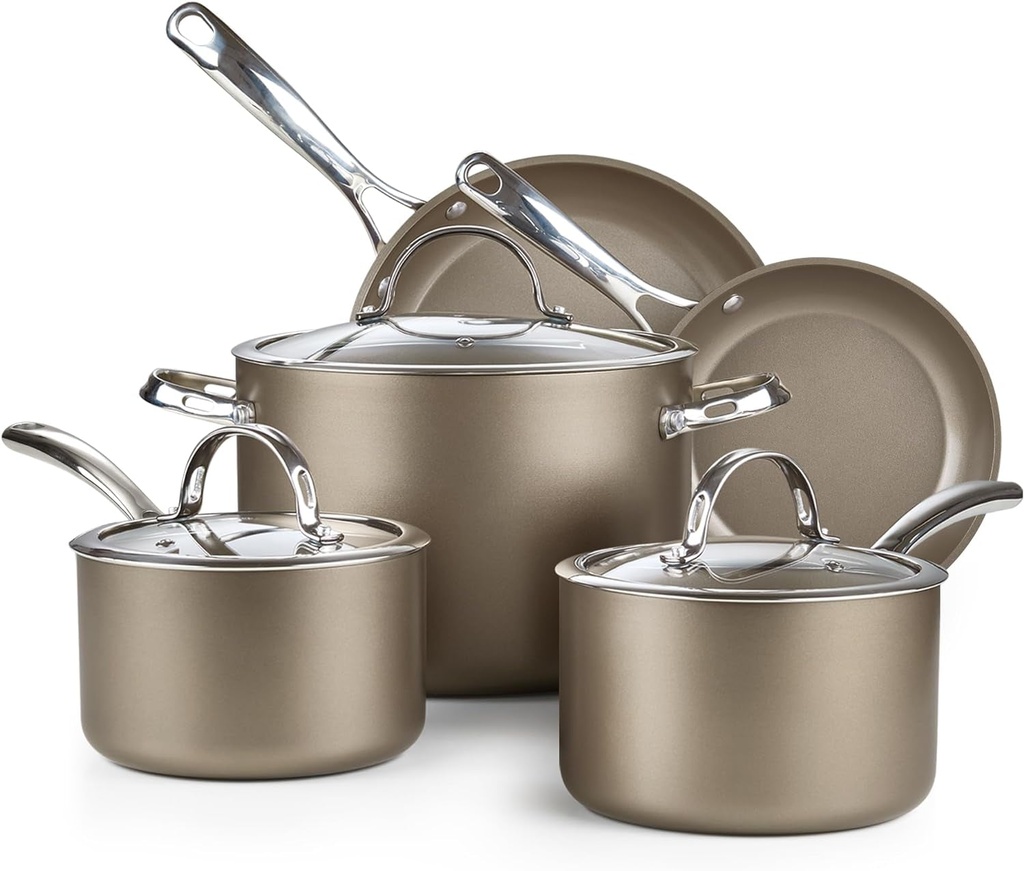 Cooks Standard 8-Piece Kitchen Cookware Set, Hard Anodized Ceramic Nonstick Indu