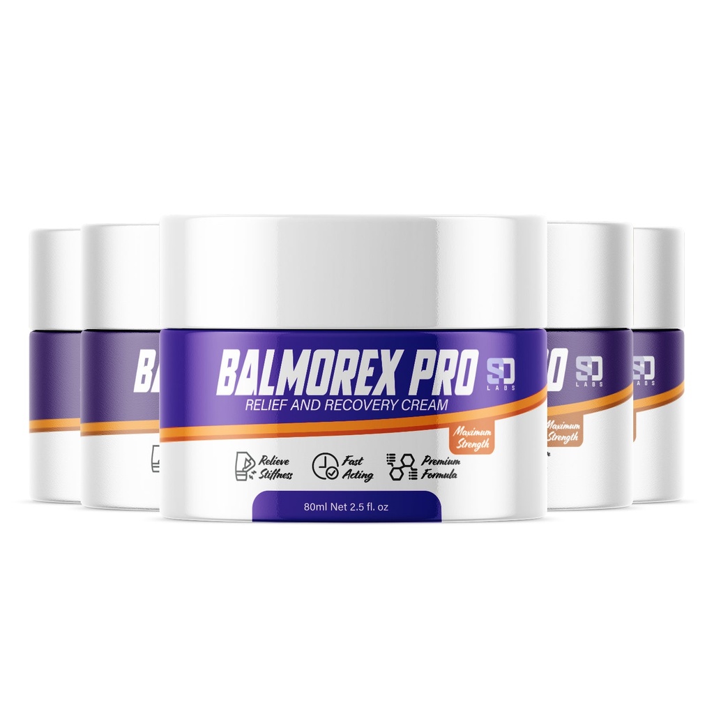 (5 Pack) Balmorex Pro Cream, Balmorex Pro for Relief and Recovery Cream (1.5 Oz)