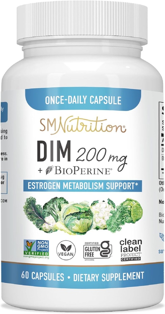 DIM Supplement 200 Mg Estrogen Balance for Women & Men 60 Ct.