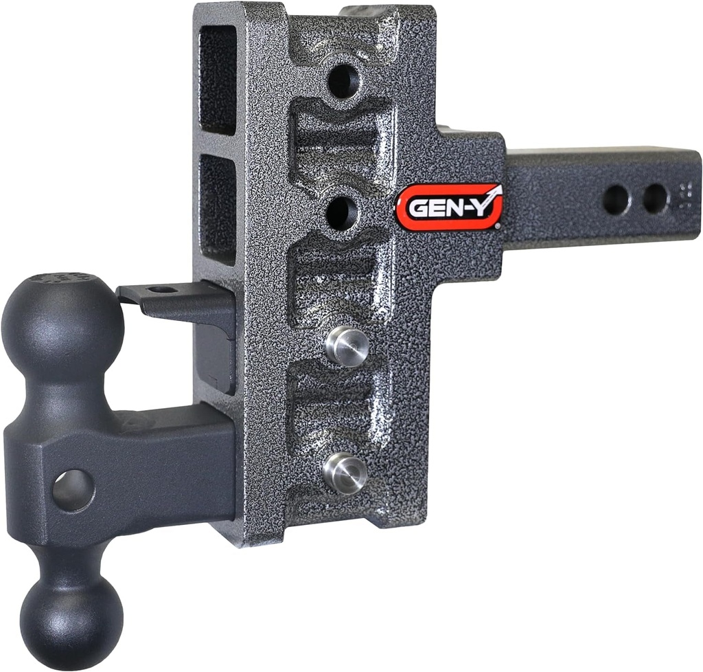 GEN-Y GH-424 Mega-Duty Adjustable 5" Offset Drop Hitch with GH-031 Dual-Ball, GH