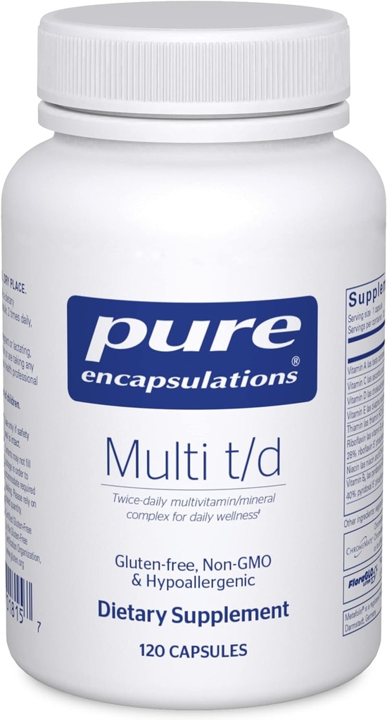 Pure Encapsulations Multi T/D - Multivitamin & Mineral Supplement - for Daily We