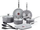 T-Fal Fresh Gourmet Recycled Ceramic Nonstick Cookware Set, 12 Piece, Oven Broil