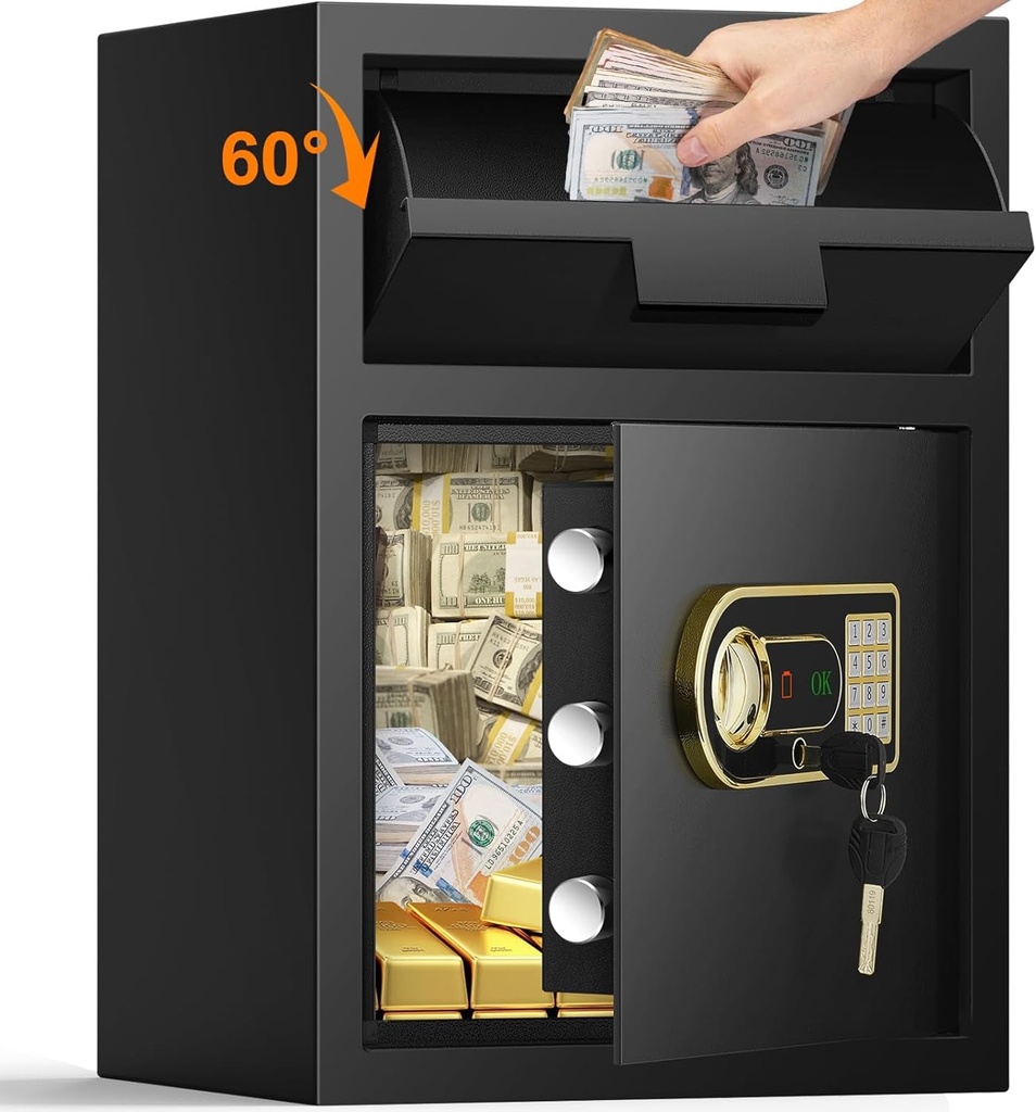 2.6 Cubic Fireproof Drop Safe for Business, Anti-Theft Drop Slot Safes for Money
