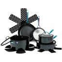 Thyme & Table Non-Stick 12-Piece Signature Cookware Set, Black Rainbow